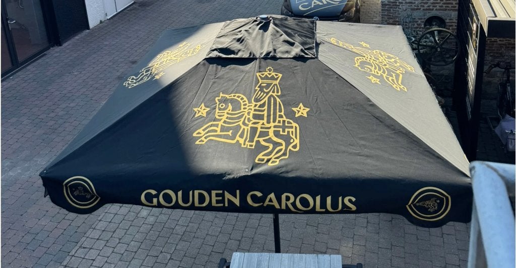Professionele Horeca Parasols (Gouden Carolus & La Cambre), Tuin en Terras, Ophalen, Gebruikt, Stokparasol