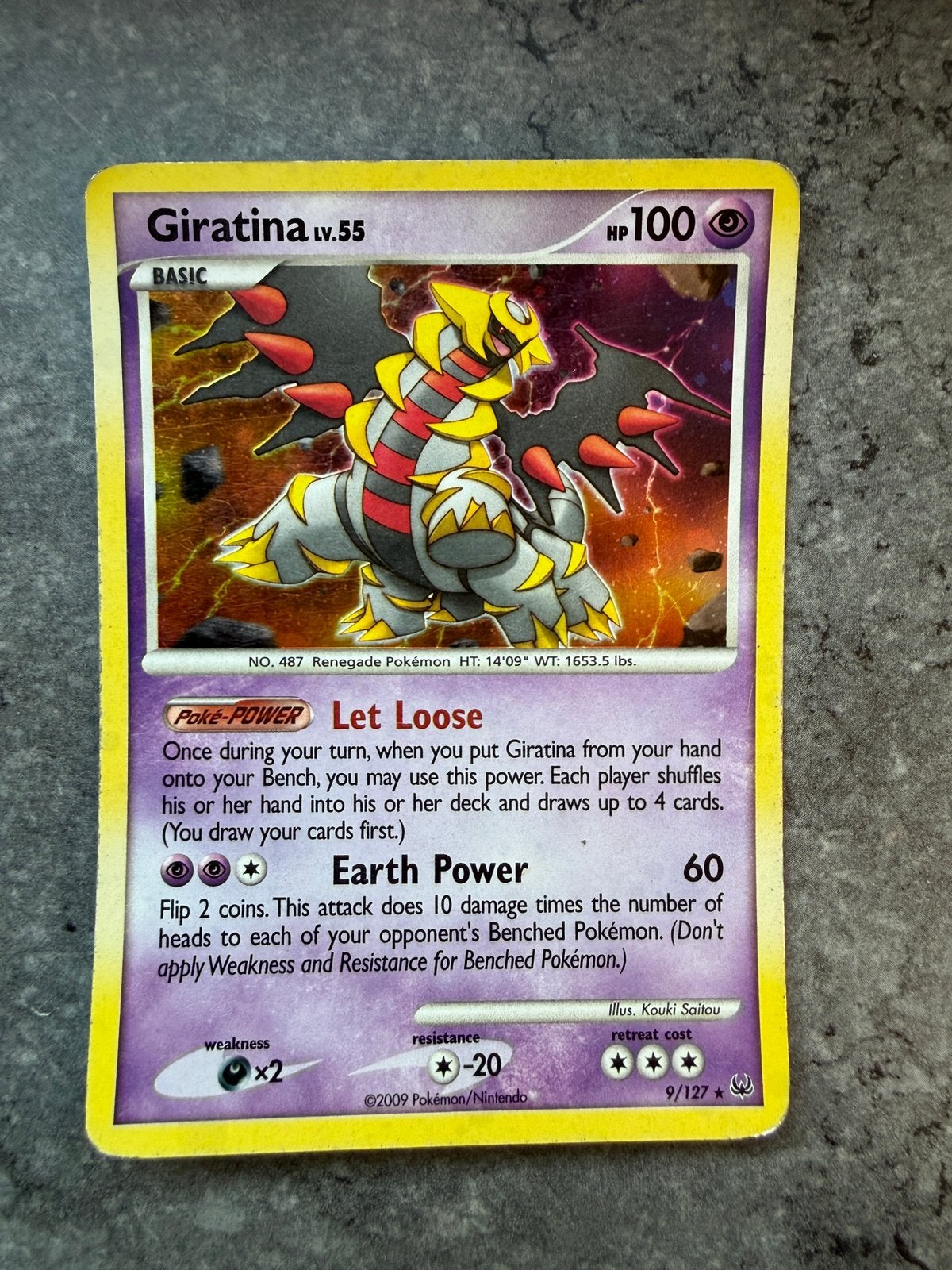 Giratina Lv.55 9/127 Holo Rare Vintage Pokemon 2009, Enlèvement, Comme neuf