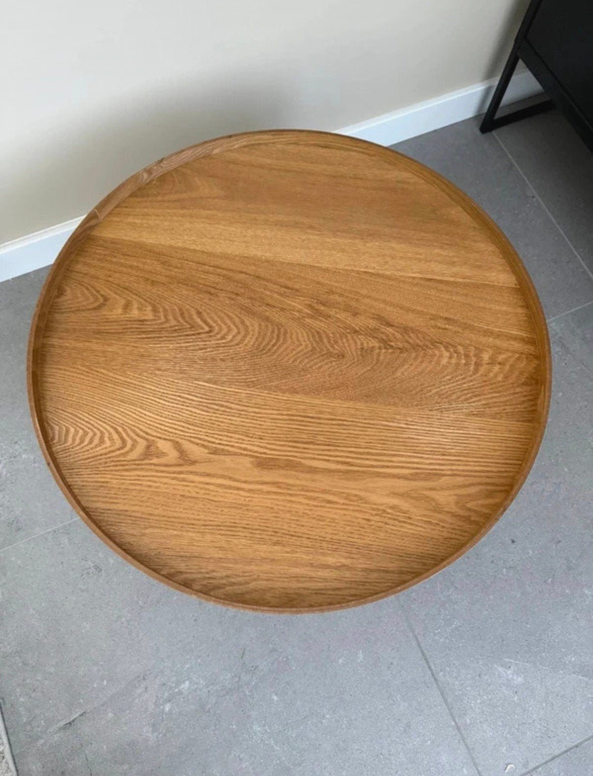 Salon/table d'appoint ronde en bois, Maison & Meubles, 55 à 75 cm, Rond, Comme neuf, Enlèvement