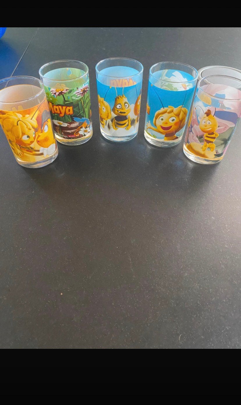 5 maya de bij glazen, Verzamelen, Ophalen, Zo goed als nieuw, Frisdrankglas