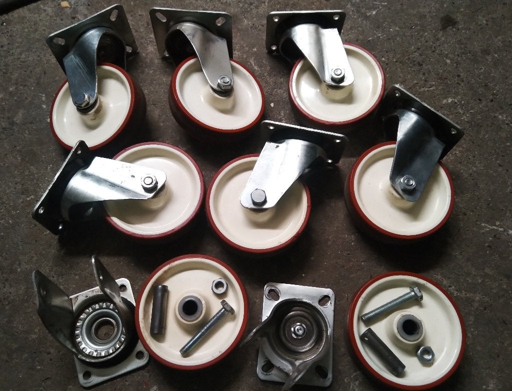 Roues pivotantes 80/125 mm, excellent état comme neuf, Bricolage & Construction, Enlèvement ou Envoi, Comme neuf