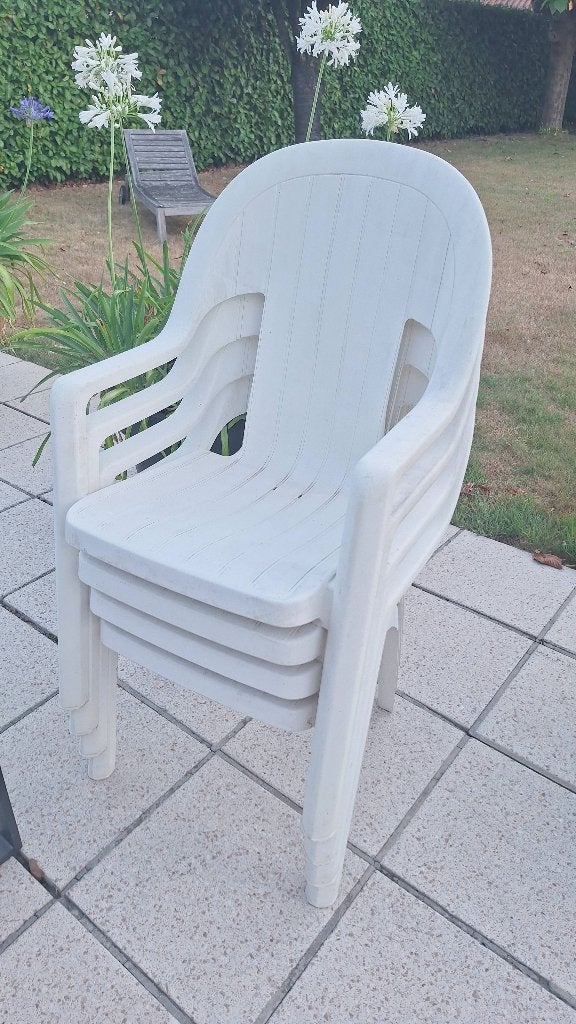 4 Tuinstoelen, Ophalen, Kunststof, Stapelbaar