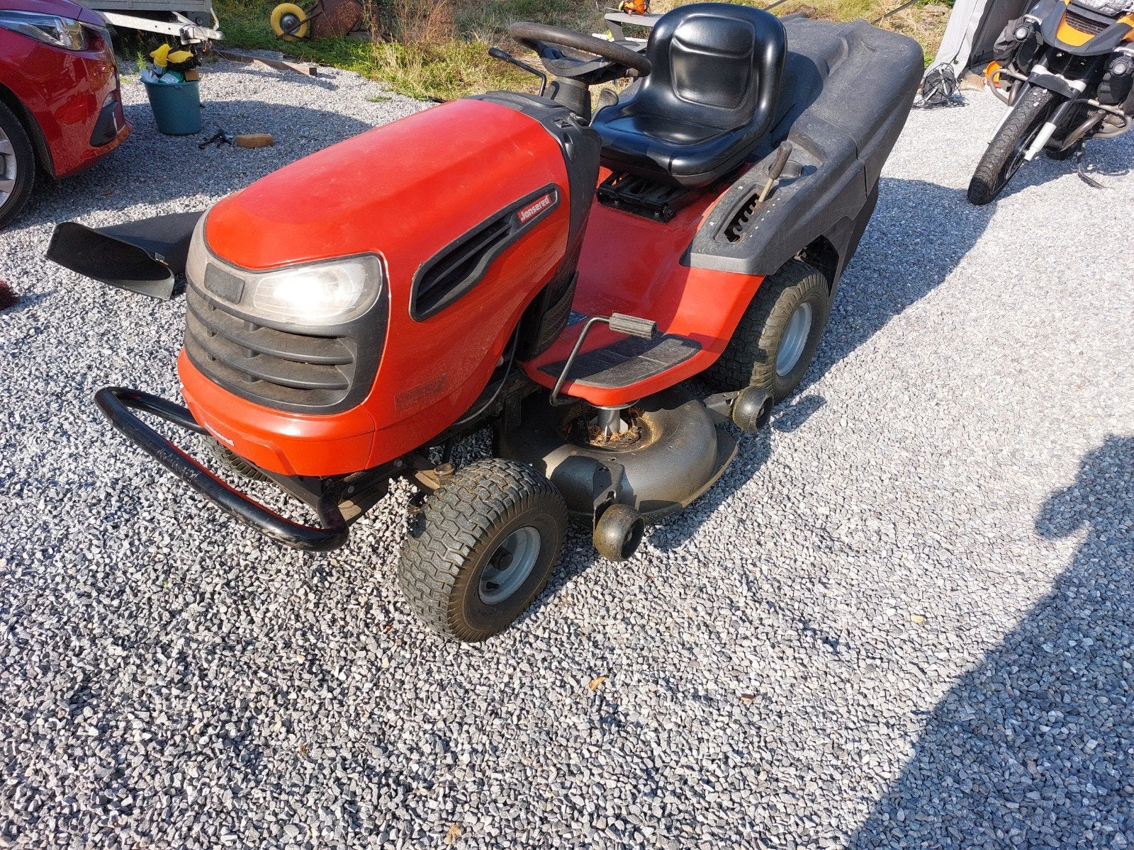 Tracteur tondeuse jonsered 20cv, Enlèvement, Bac de ramassage