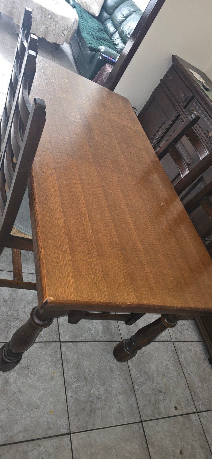 grande table en bois massif, 150 à 200 cm, Enlèvement ou Envoi, Comme neuf, 50 à 100 cm