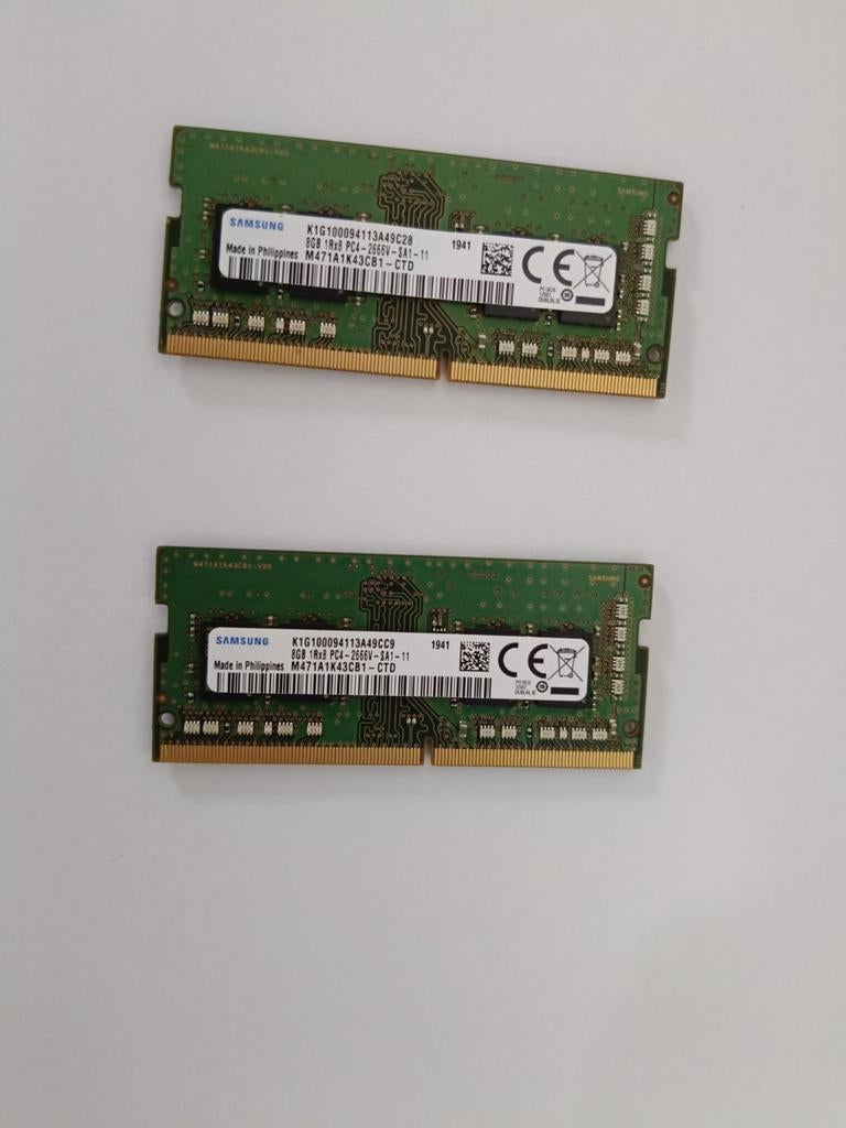 2 Barrettes de mémoire RAM de 8 giga chacune-marque Samsung, Informatique & Logiciels, Mémoire RAM, Neuf, DDR4, Laptop, 8 GB