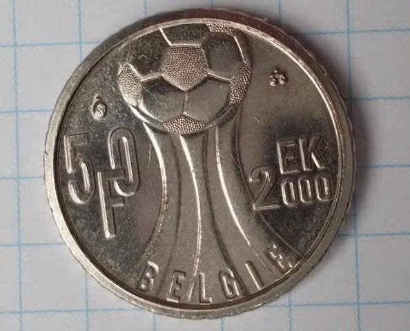 Munt 50 BEF EK Voetbal 2000 Nederlanstalig, Timbres & Monnaies, Enlèvement ou Envoi, Monnaie en vrac