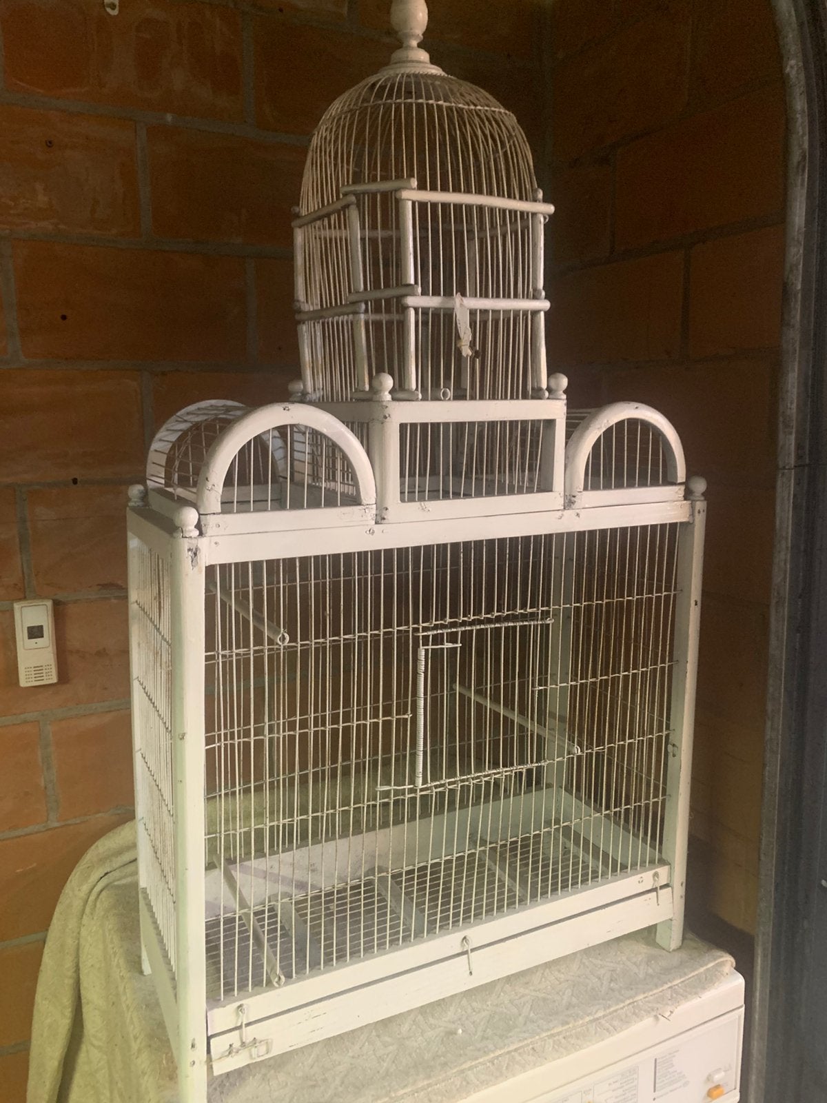 Antieke vogelkooi, Dieren en Toebehoren, Vogels | Hokken en Kooien, Ophalen, Gebruikt, Hout, Vogelkooi