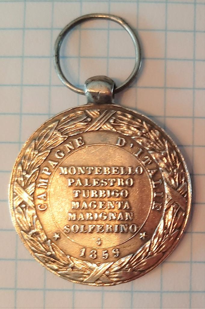 Te koop: Zilveren herinneringsmedaille van Napoleon 1859., Ophalen