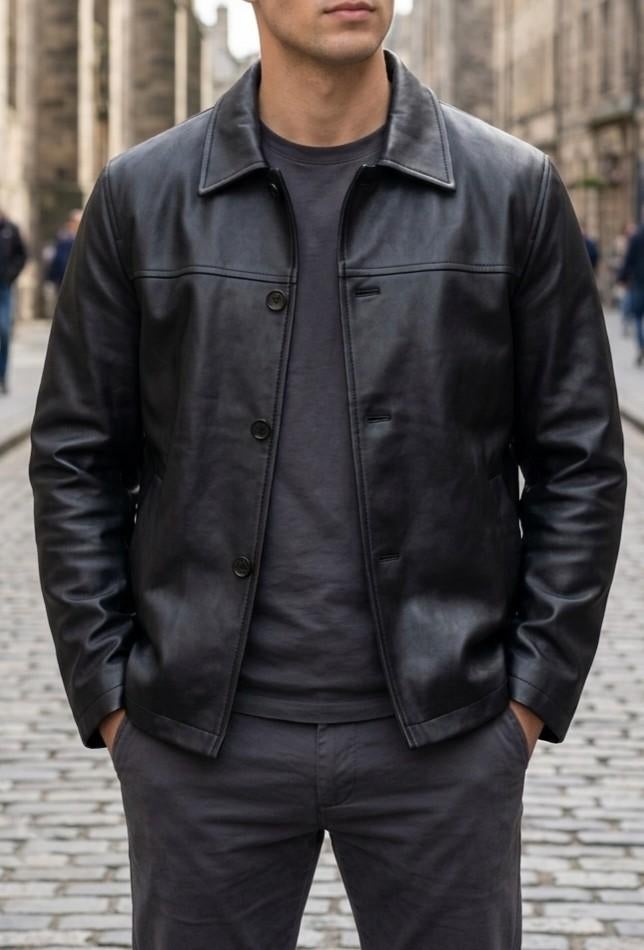 Veste homme simili taille L neuve, Enlèvement ou Envoi, Neuf, Taille 52/54 (L), Noir