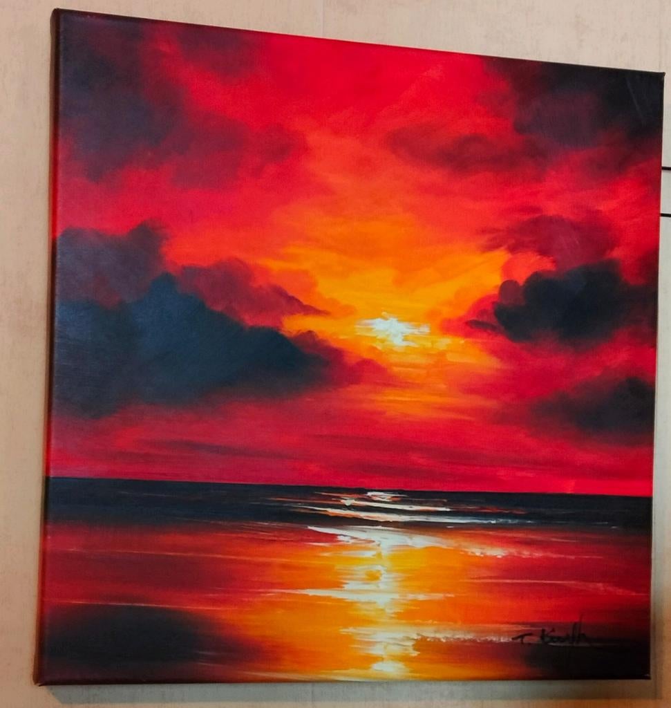 Schilderij zonsondergang, Ophalen