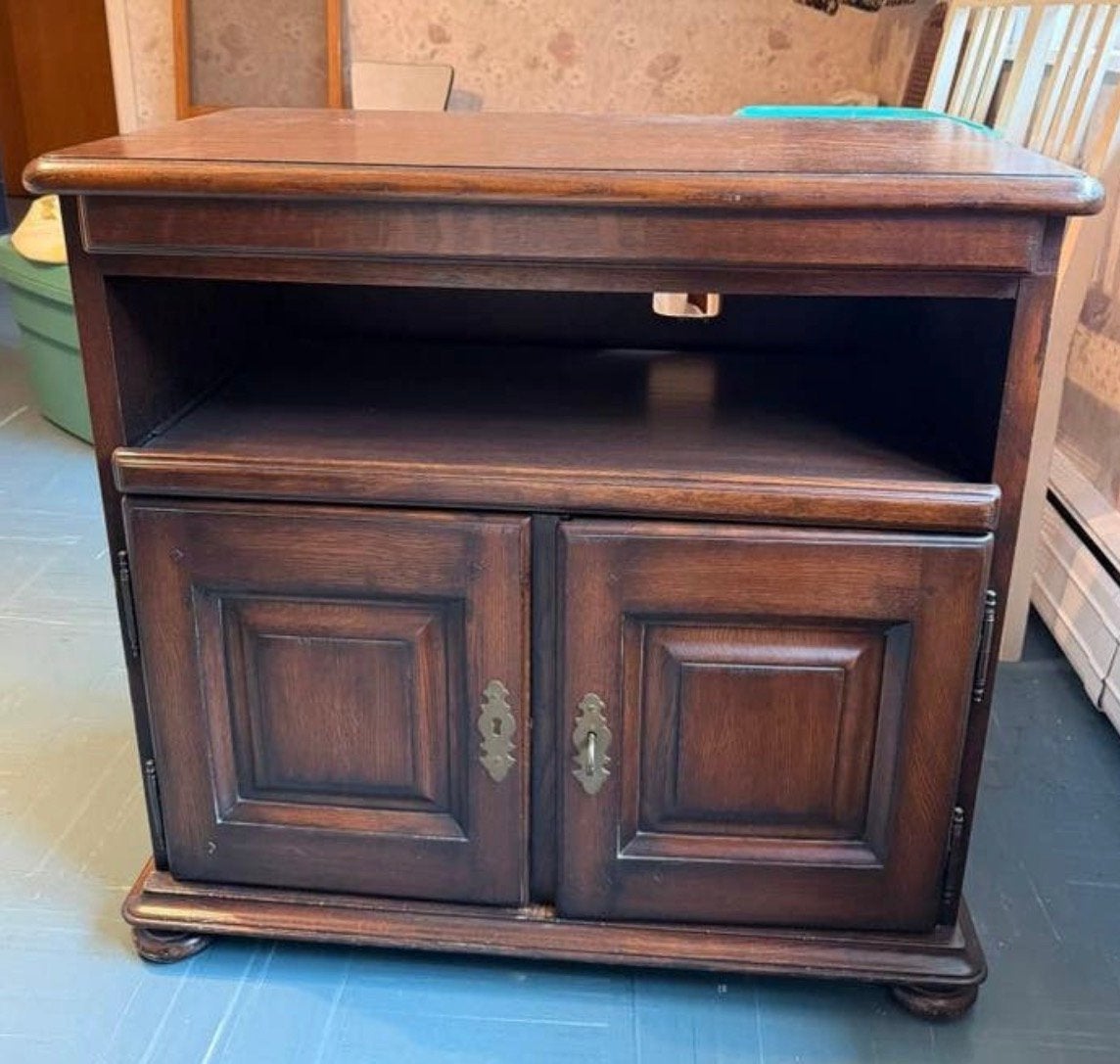 Massief houten tv‑kast / opbergmeubel, Ophalen, Gebruikt