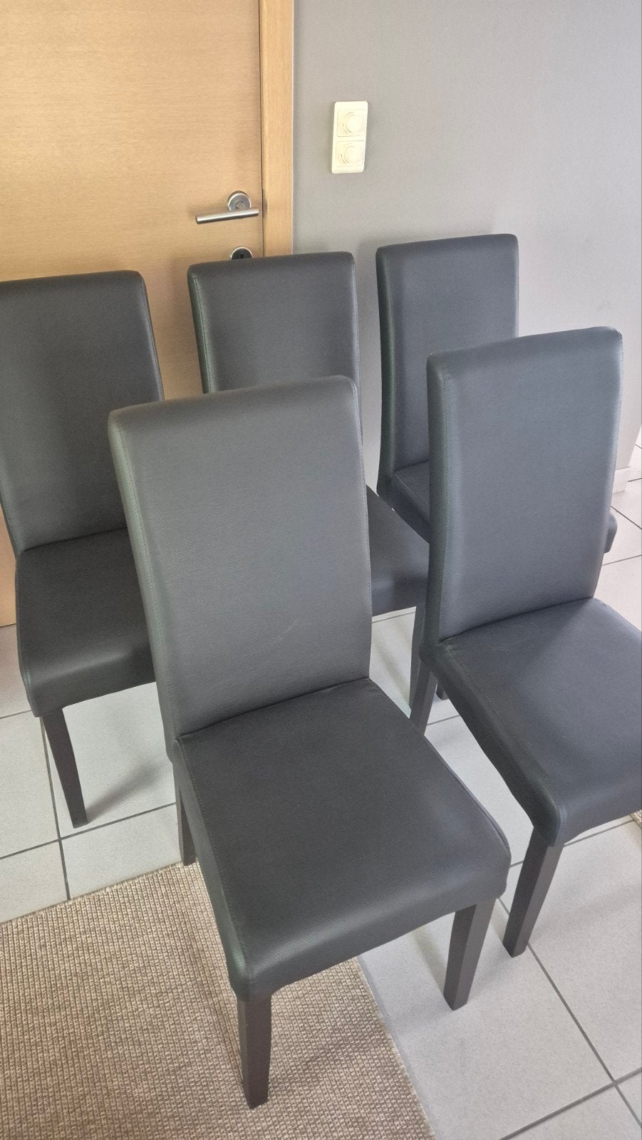 chaises de salle à manger à vendre, brun foncé. 5 pièces., Enlèvement, Brun