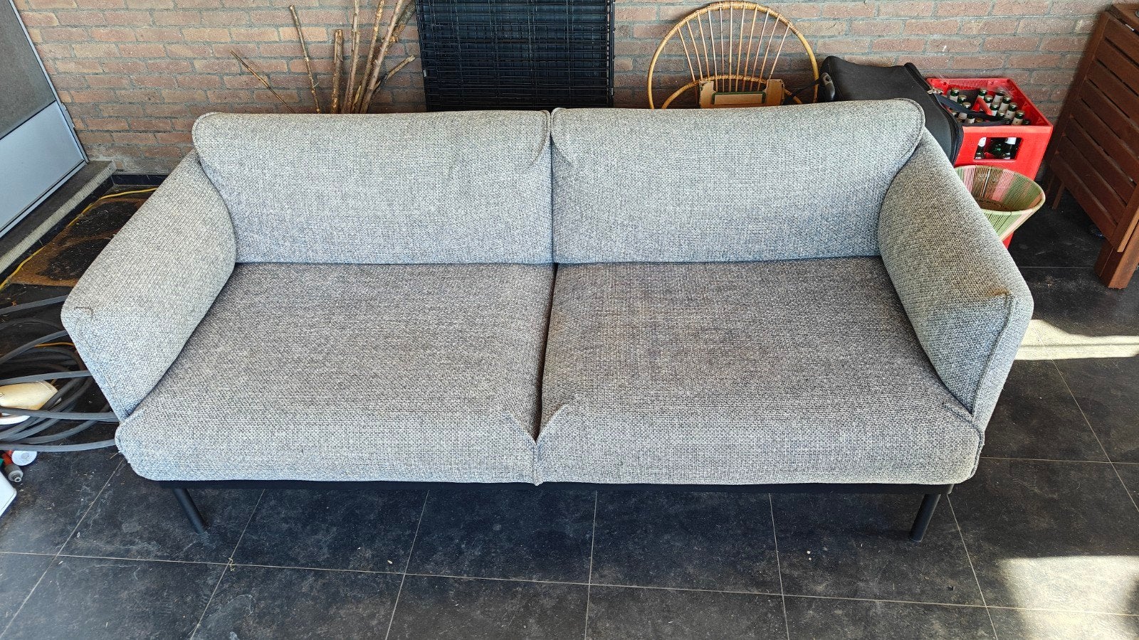 Zetel 3-zit | IKEA Äpplaryd donkergrijs met zwart, Huis en Inrichting, Zetels | Zetels, Ophalen, Gebruikt, Driepersoons, 75 tot 100 cm