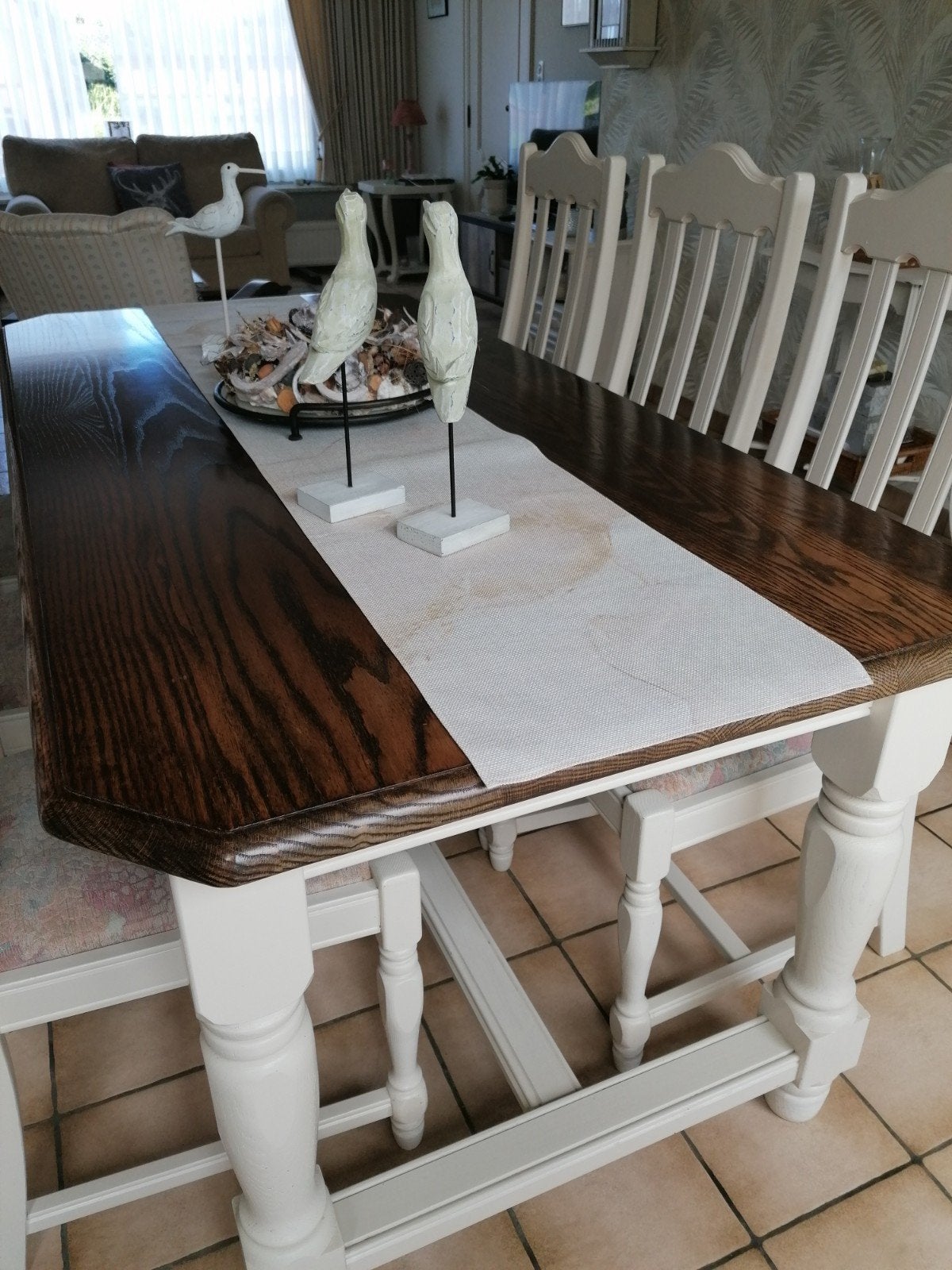eettafel en 6 stoelen geverfd, Huis en Inrichting, Ophalen