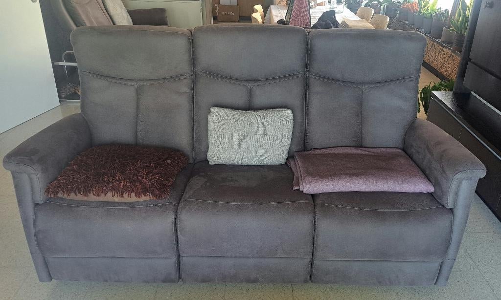 salon (3 places, 2 places et fauteuil inclinable), Enlèvement, Comme neuf, Synthétique