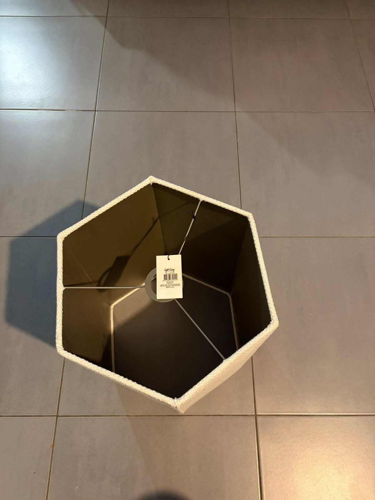 Light & Living zeshoekige lampenkap beige – nieuw, Ophalen, Beige