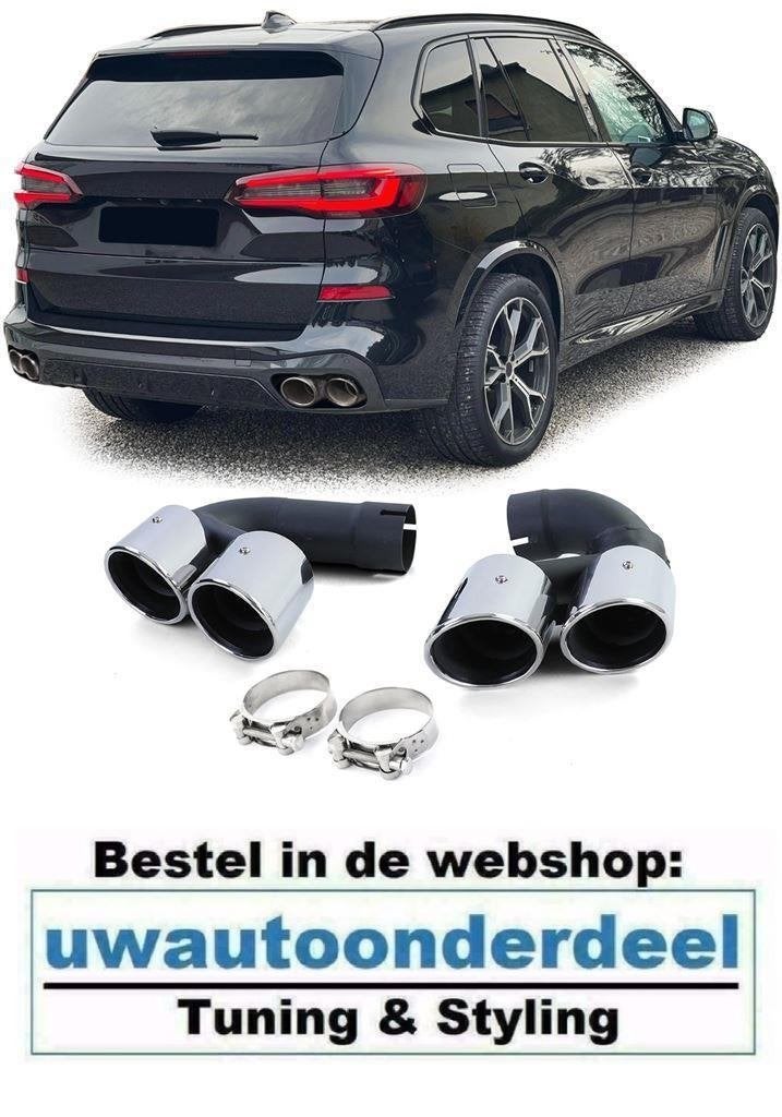 Uitlaat Sierstuk Dubbel Rond RVS Voor BMW X5 G05 M Pack 40i, Verzenden