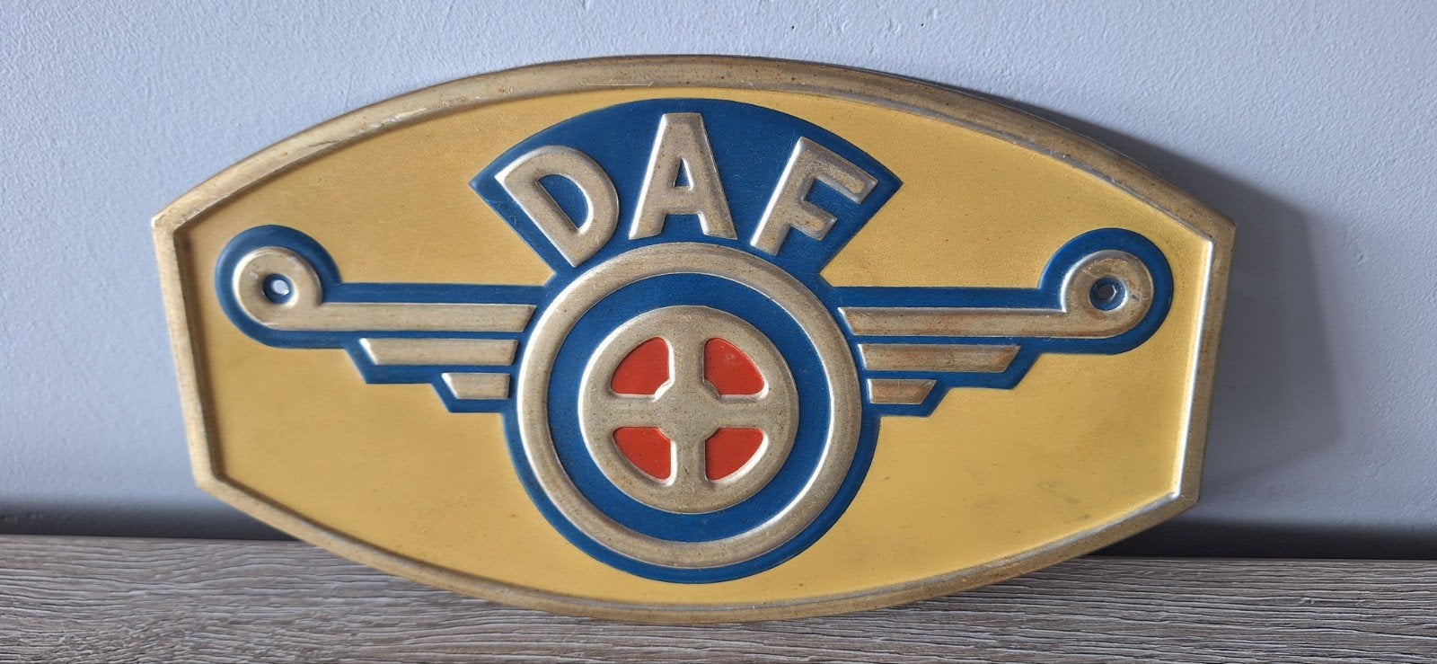 Oud blikken reclame bordje DAF, Verzamelen, Ophalen of Verzenden, Gebruikt, Reclamebord