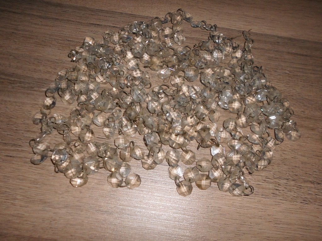 lot 280 pampilles rosaces forme hexagonale lustre ancien, Enlèvement ou Envoi