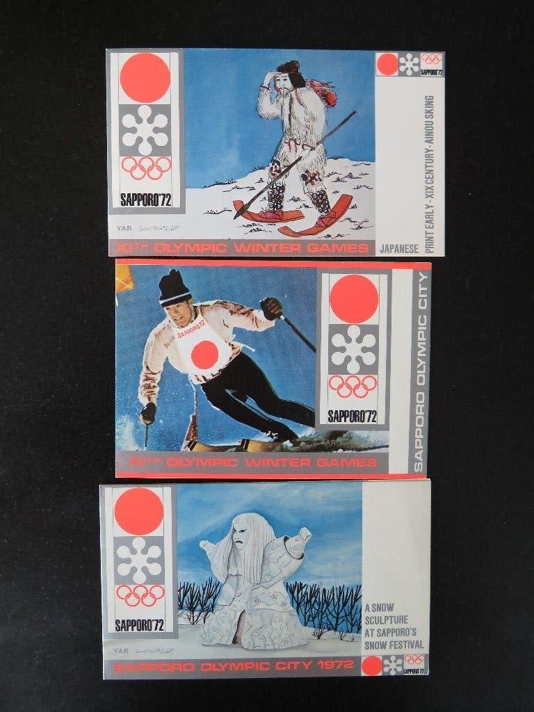 3 Postzegels Olympische spelen 24 karaat goud 1000/00 0.6g, Ophalen, Postfris, Sport