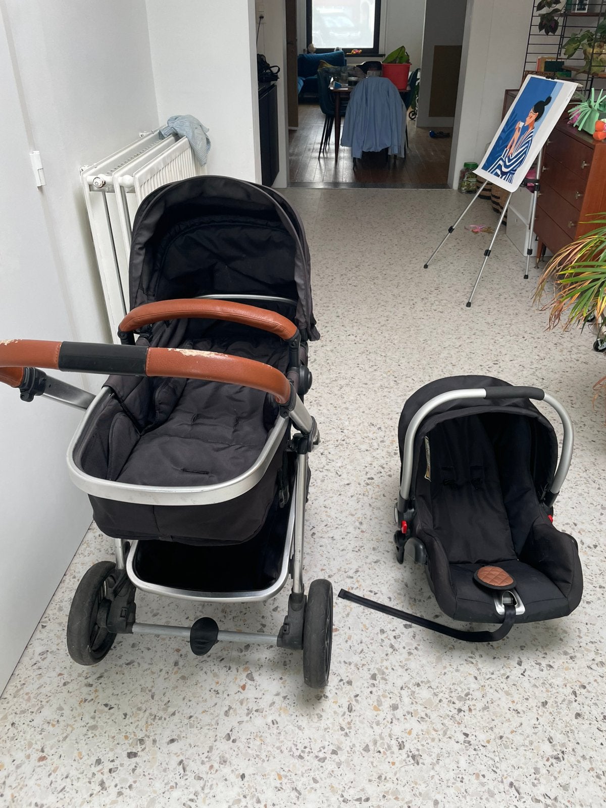 2-in-1 babyzitje/draagmand buggy, Gebruikt, Met autostoeltje, Combiwagen, Ophalen