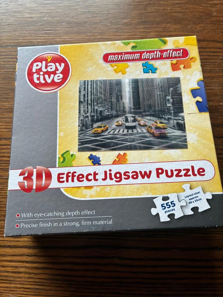 puzzel 3D effect Jigsaw 555 stukjes, Ophalen of Verzenden, 500 t/m 1500 stukjes, Zo goed als nieuw, Legpuzzel