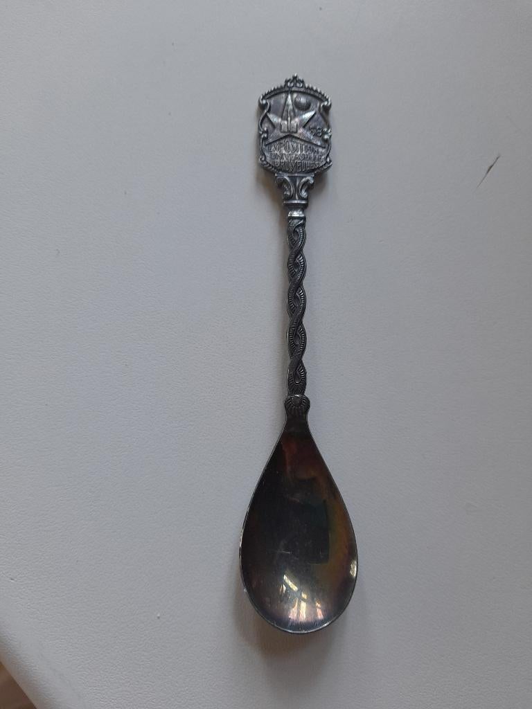Cuillère de collection en métal argenté expo 58, Enlèvement ou Envoi