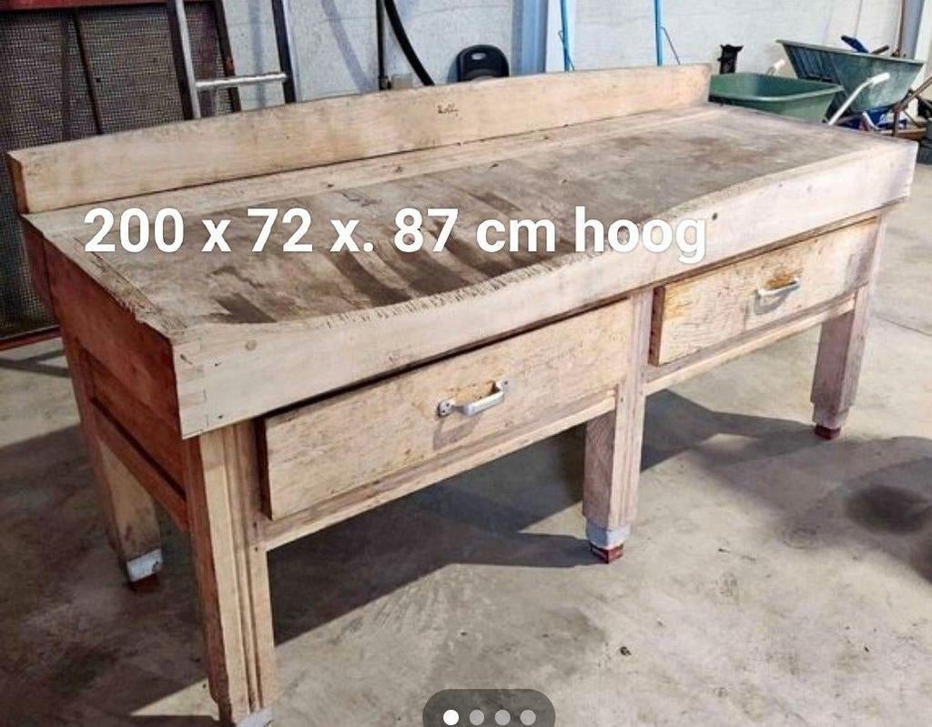 Kap blok antieke slagers, beenhouwer tafel, Enlèvement