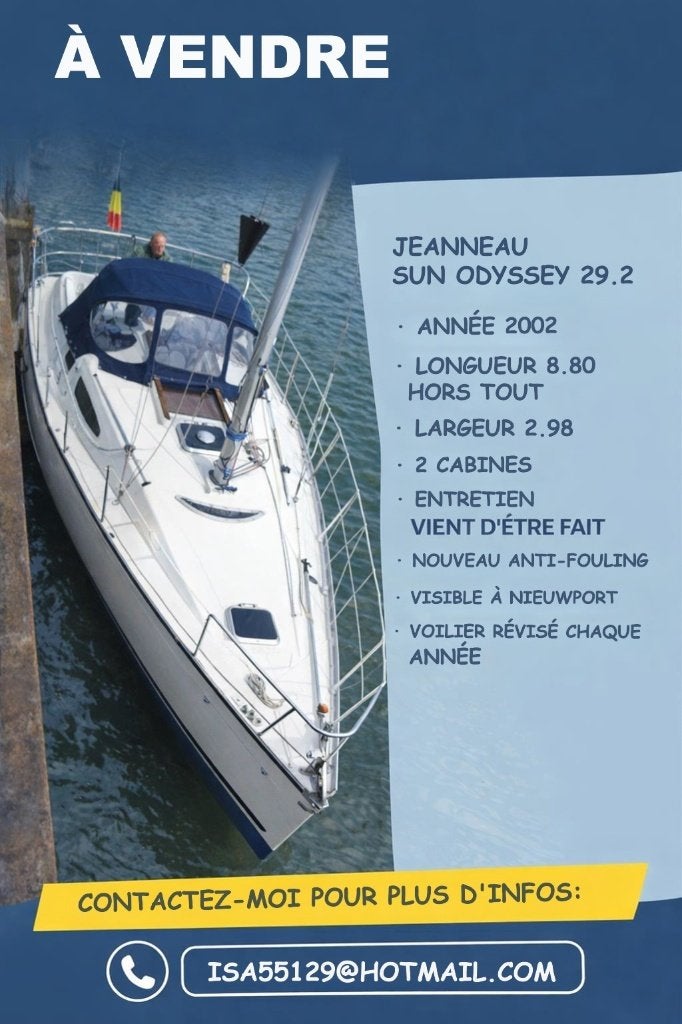 Sun Odyssey 29.2, Jeanneau, Enlèvement, Utilisé, Polyester