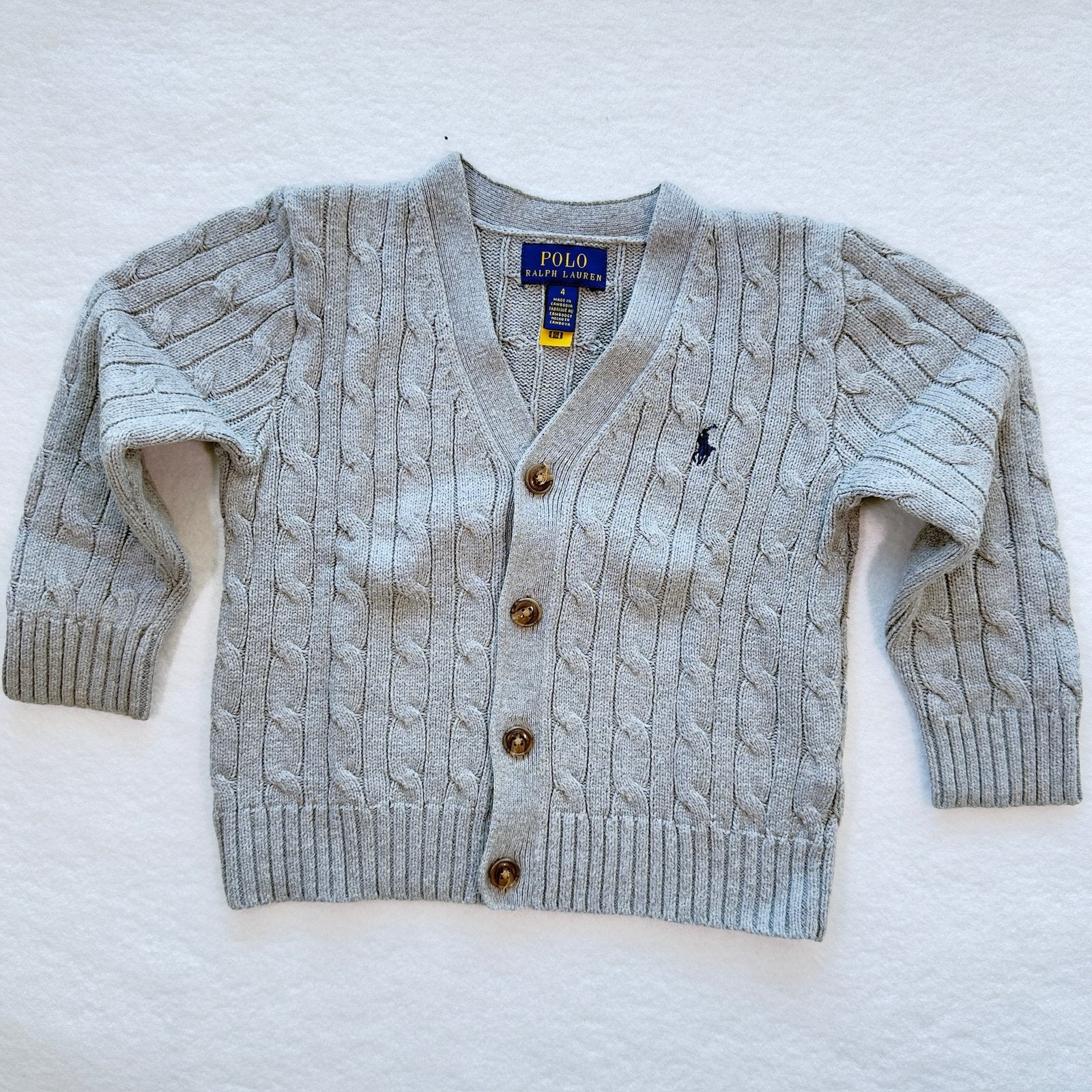 Ralph Lauren - kabelgebreide gilet - maat 4, Kinderen en Baby's, Ophalen, Zo goed als nieuw, Jongen, Trui of Vest