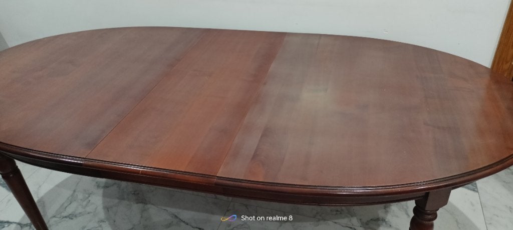Table ovale en bois massif, Maison & Meubles, Enlèvement, Utilisé, Cinq personnes ou plus, Ovale
