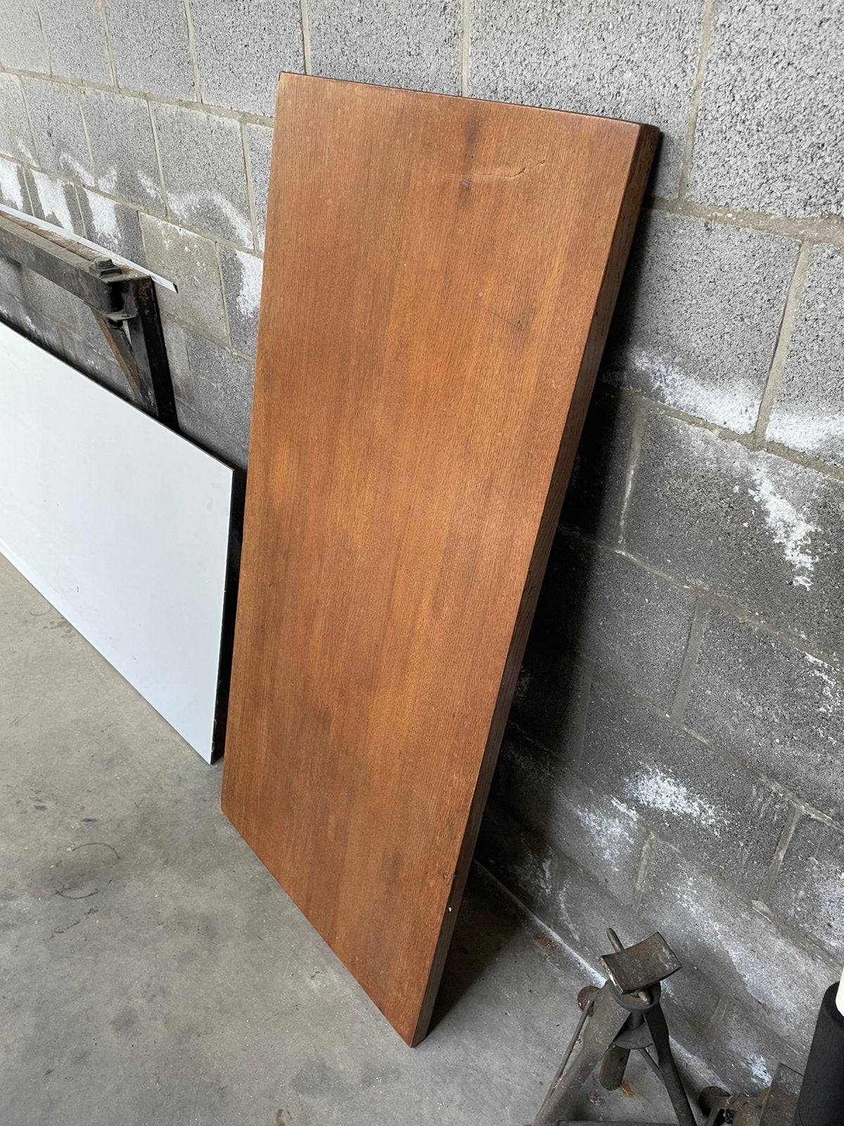 Massief eiken tafel blad, Doe-het-zelf en Bouw, Ophalen, Gebruikt, Hout, 20 tot 50 mm