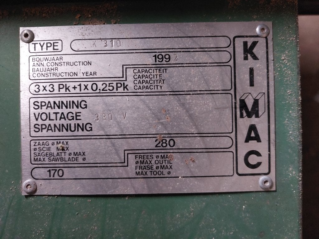 Kimac K310 combinatiemachine houtbewerking – 4 motoren, Doe-het-zelf en Bouw, Ophalen, Gebruikt, Overige typen