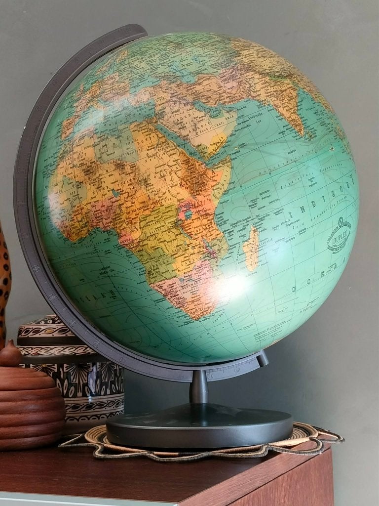 Vintage wereldbol 'Duplex', Ophalen of Verzenden, Verlicht, Gebruikt, Kunststof