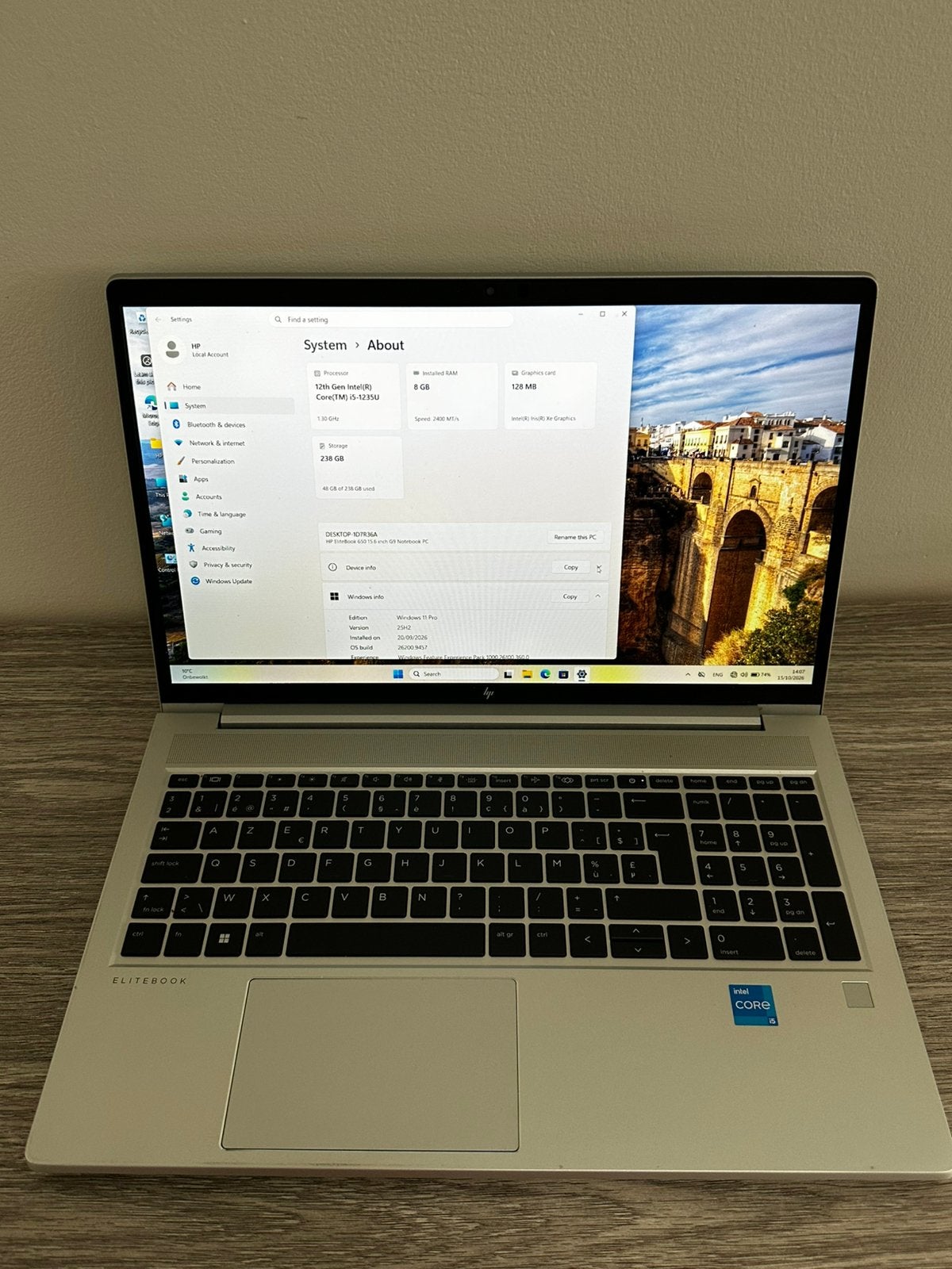 HP EliteBook 650 G9–Intel Corei5 12e generatie – 15,6 inch, Ophalen, Zo goed als nieuw, Azerty, 8 GB