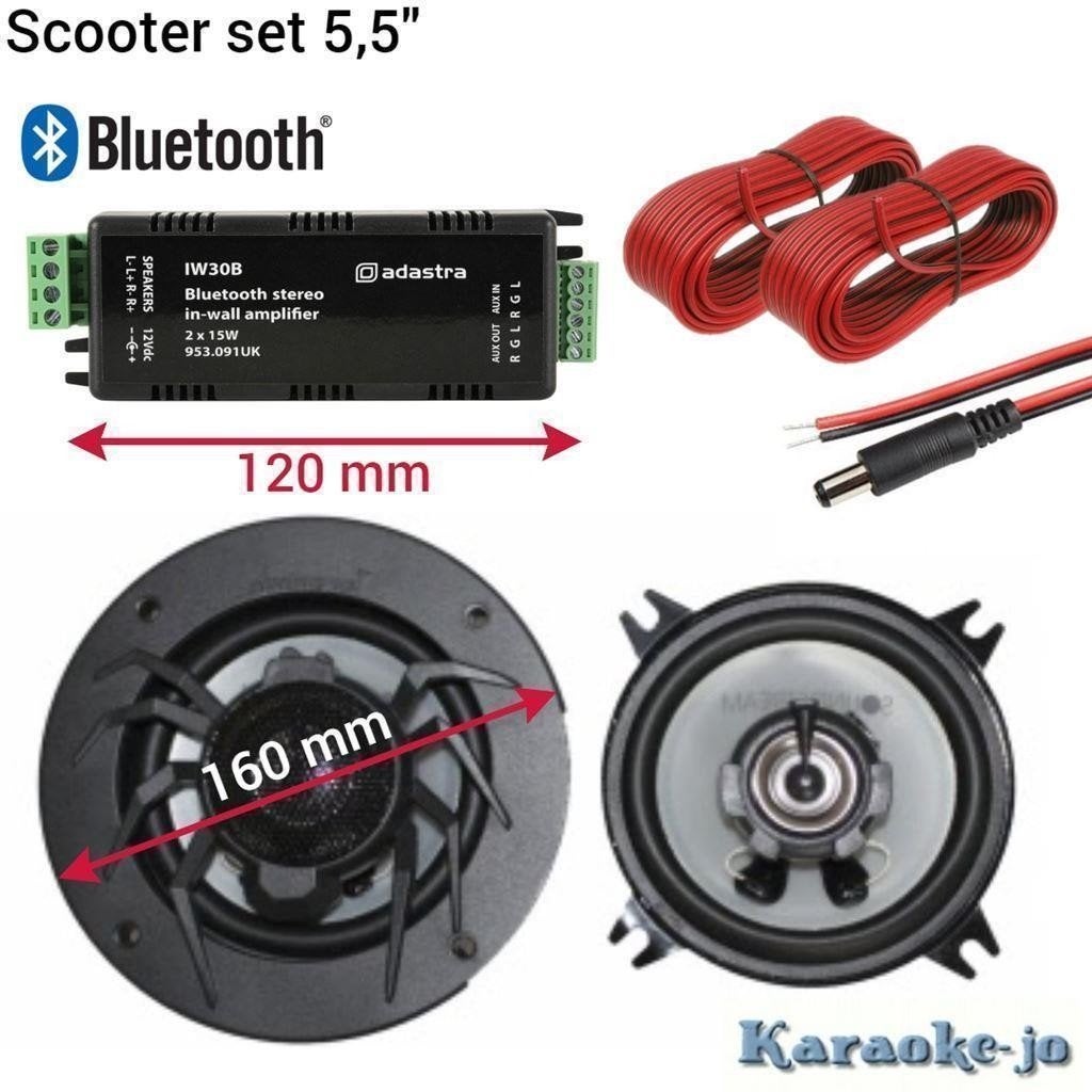 Scooter Bleutooth set 5 inch speakers [5ST-A215]., Autos : Divers, Haut-parleurs voiture, Enlèvement ou Envoi, Neuf