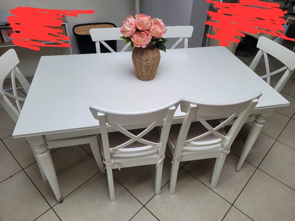 Table extensible + 8 chaises, Ophalen, Gebruikt, Vijf personen of meer, Rechthoekig