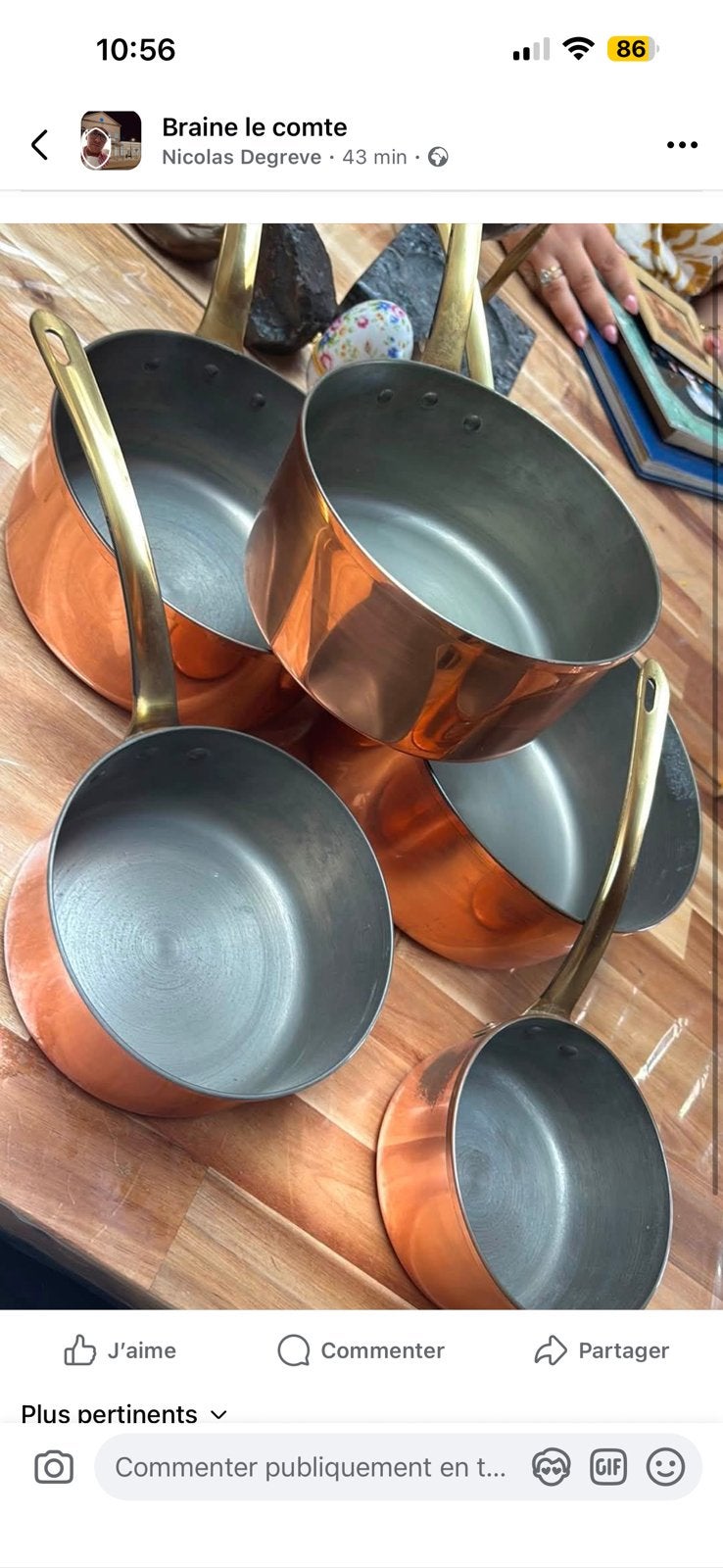 Lot 5 casserole en cuivre parfaite etat ancienne, Maison & Meubles, Enlèvement ou Envoi, Comme neuf, Cuivre, Casserole