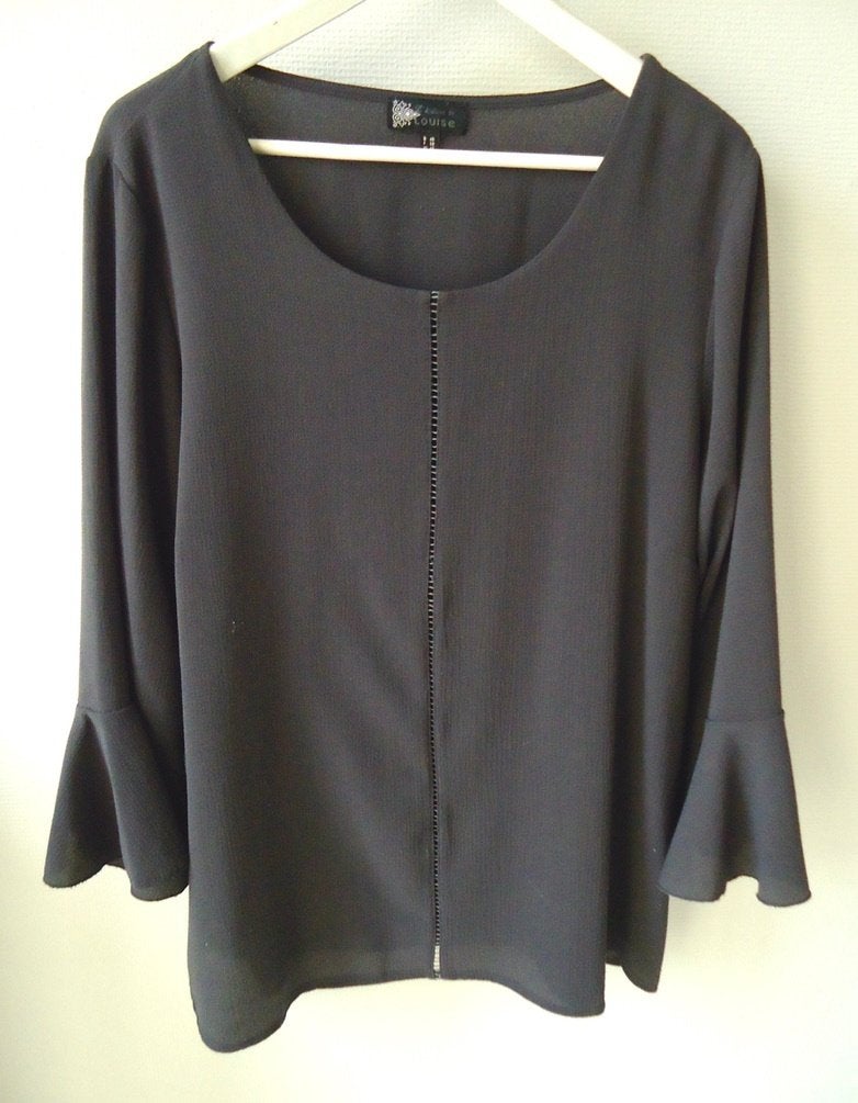 Donkergrijze blouse lange mouwen, Kleding | Dames, Ophalen of Verzenden, Zo goed als nieuw, Maat 46/48 (XL) of groter