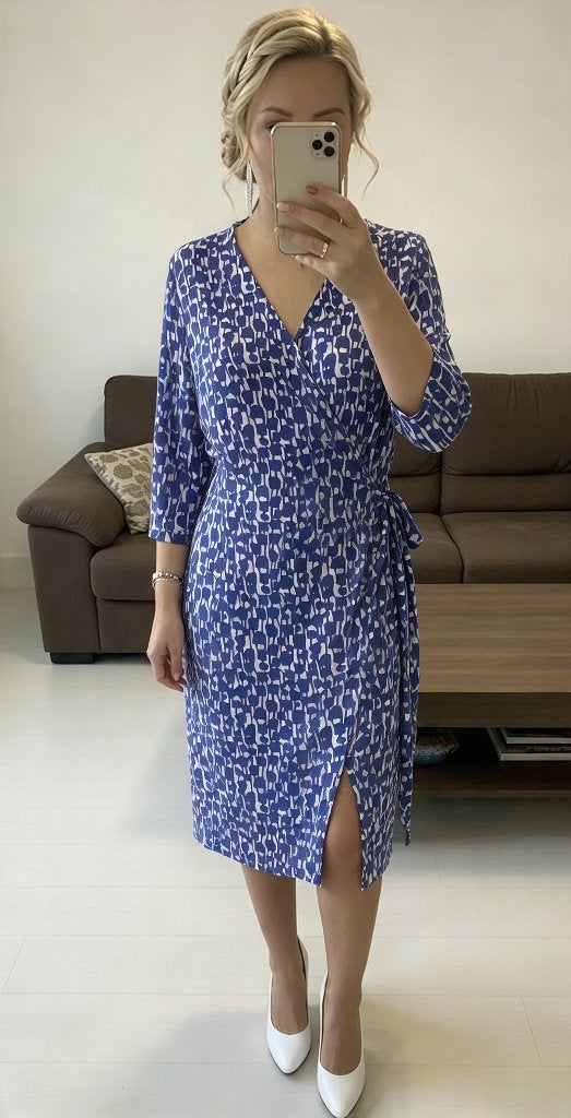 Jurk maat 46 (valt klein), Kleding | Dames, Maat 46/48 (XL) of groter, Zo goed als nieuw, Onder de knie, Verzenden