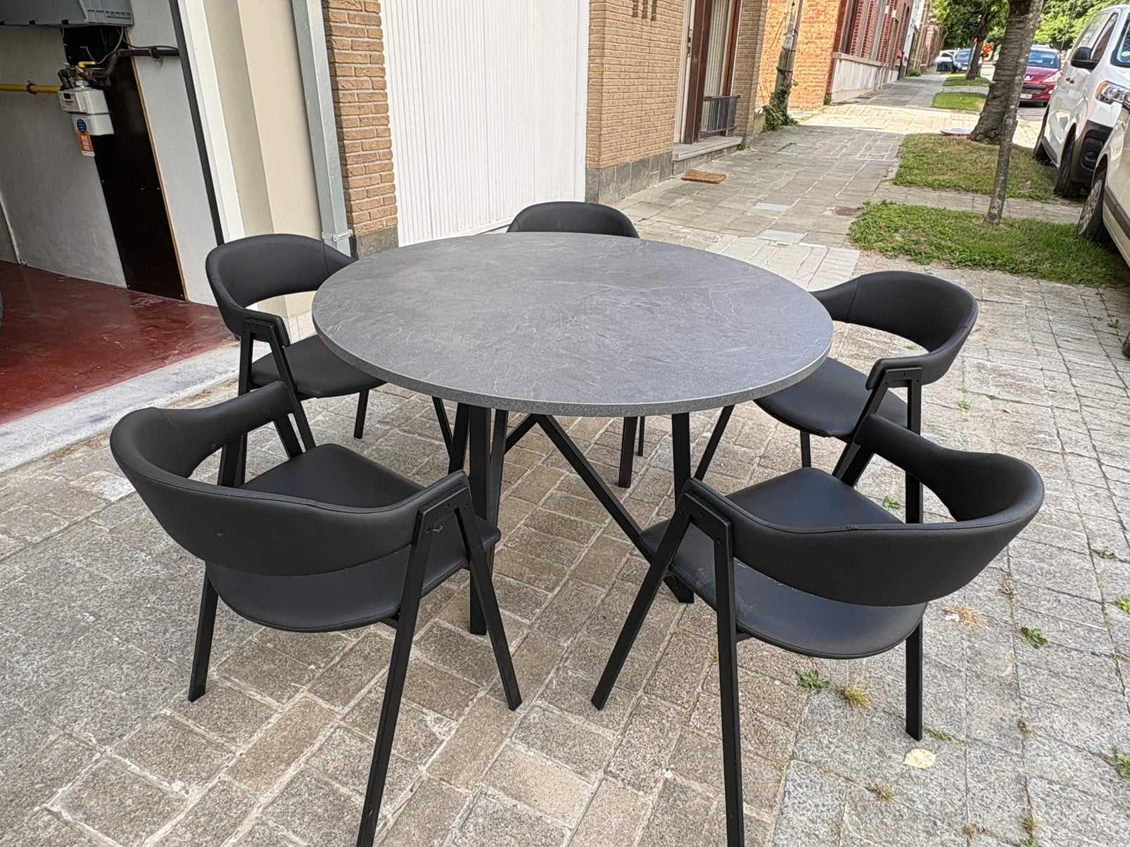 Eettafel met 5 stoelen, Ophalen, Zo goed als nieuw