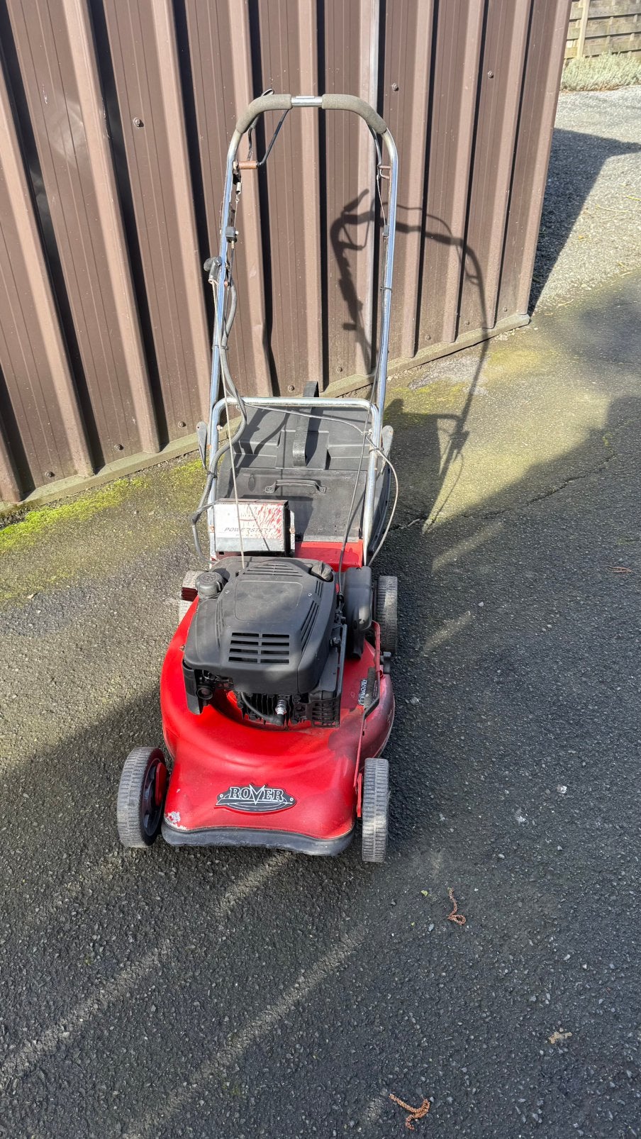 Rover grasmaaier, Ophalen, Gebruikt, Balkmaaier, Benzine-grasmaaier