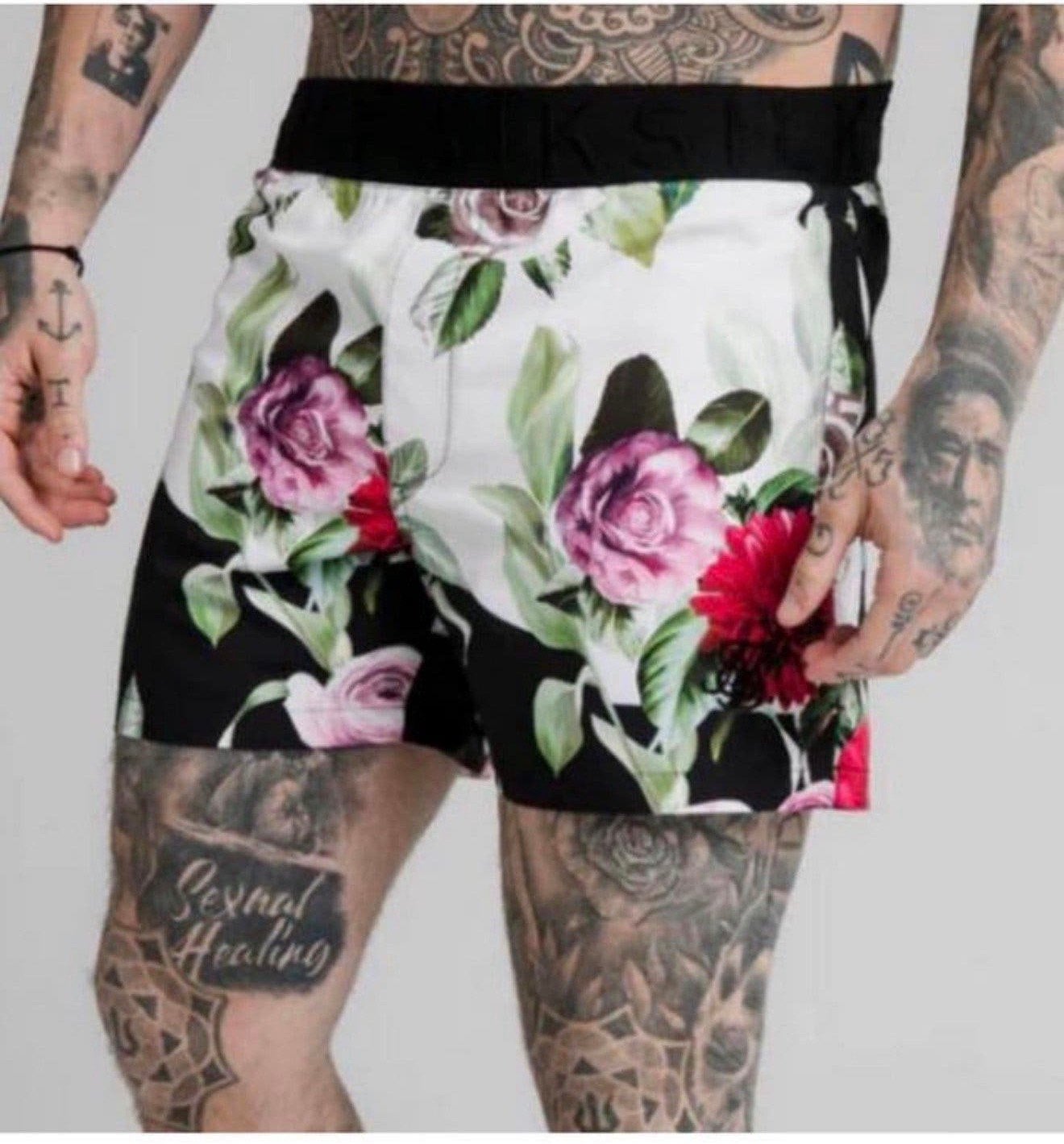 Short de bain noir à motif floral maillot fleuri pour hommes, Vêtements | Hommes, Enlèvement ou Envoi, Taille 46 (S) ou plus petite