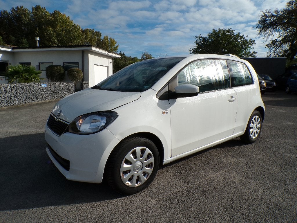 Skoda Citigo 1.0MPi Airco, Auto's, Voorwielaandrijving, Stof, Zwart, Wit