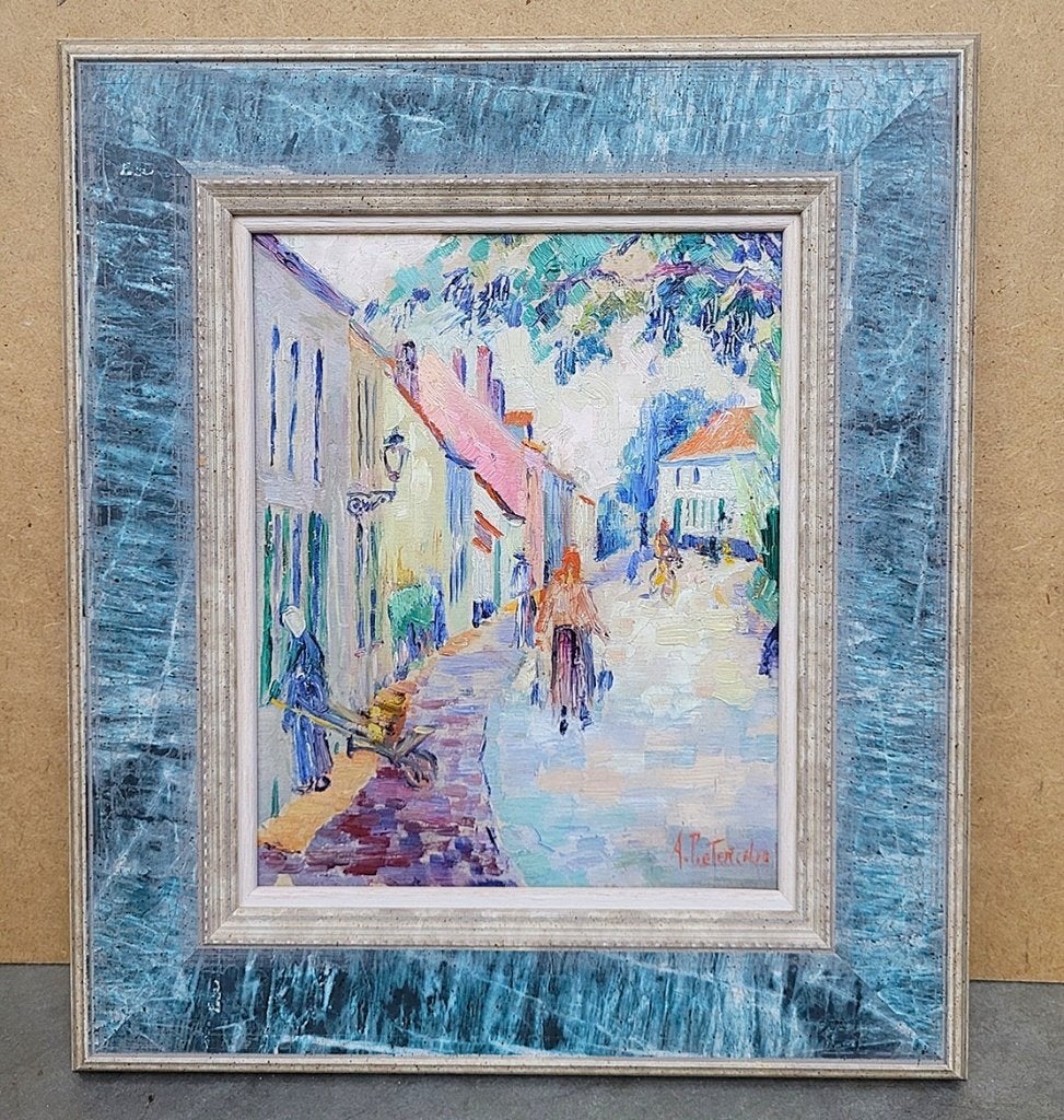 Alfred PIETERCELIE, geanimeerd straatgezicht, Enlèvement ou Envoi, Panneau, Paysage urbain / rural, Impressionniste