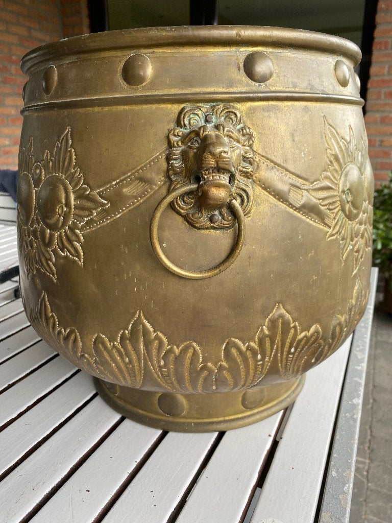 Koperen bloempot, Antiek en Kunst, Ophalen, Koper