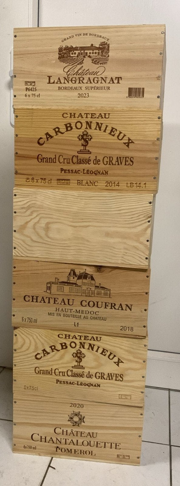 Caisses à vin en bois, Enlèvement, Comme neuf