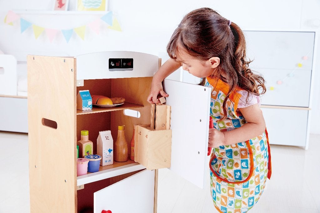 Hape houten koelkast houten speelkeuken, Ophalen of Verzenden, Nieuw, Hout, Speelkeuken