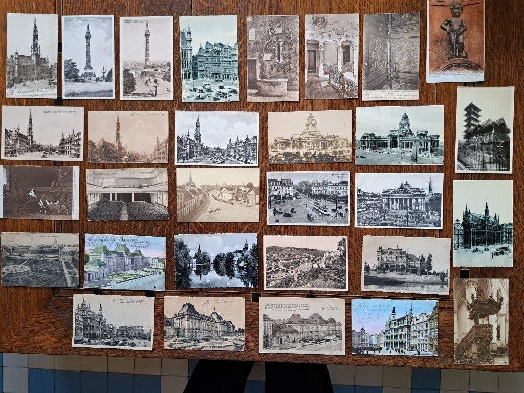 Lot 30 ANTIEKE 1900 t/m 1940 POSTKAARTEN BRUSSEL Gebouwen, Verzamelen, Ophalen of Verzenden, Voor 1920, Stad of Dorp