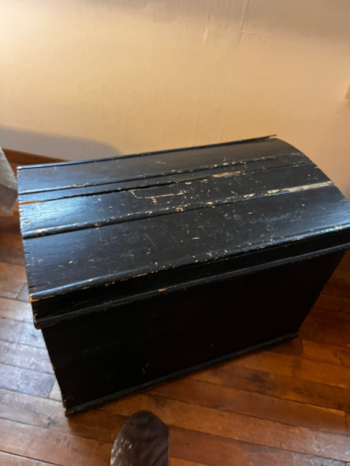 Antieke houten  hut koffer, Ophalen